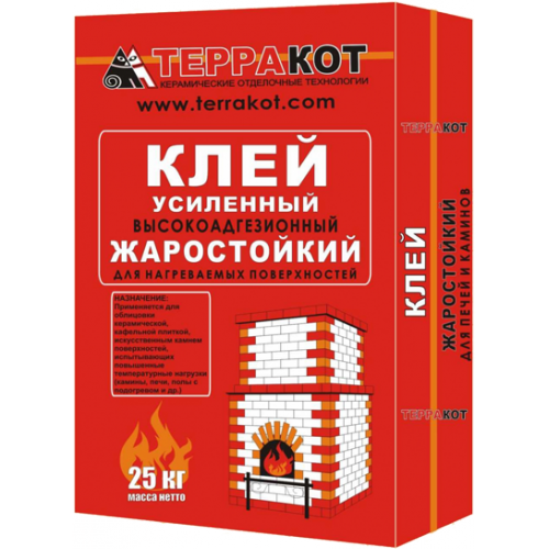 Клей усиленный жаростойкий "Терракот", 25 кг