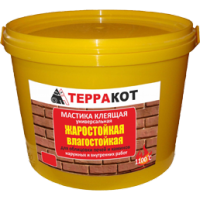 Мастика клеящая влагостойкая, жаростойкая "Терракот", 9 кг