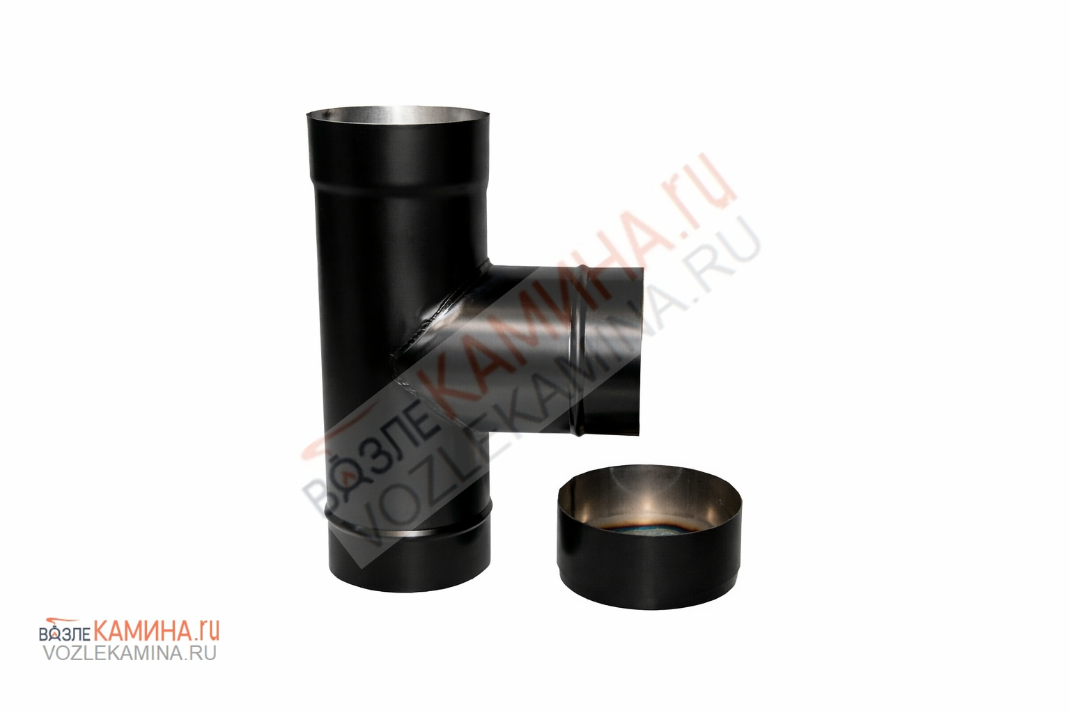 ДСС серия BLACK Тройник (моно) 90гр д250 1мм Aisi 316 заглушка в комплекте