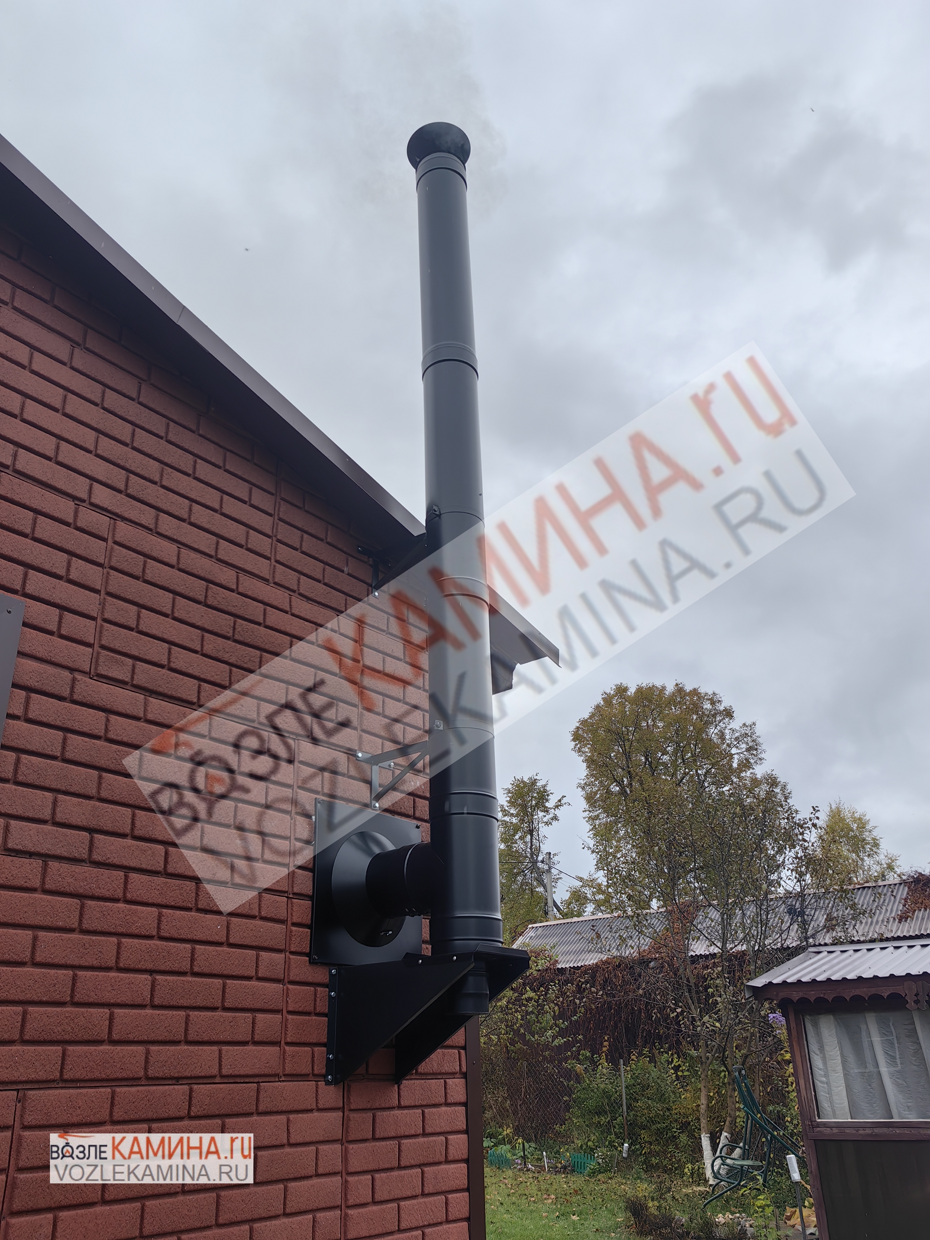 ДСС серия BLACK Труба (сэндвич) 1м д120х200 1мм Aisi 409 / 0,5мм Aisi 430