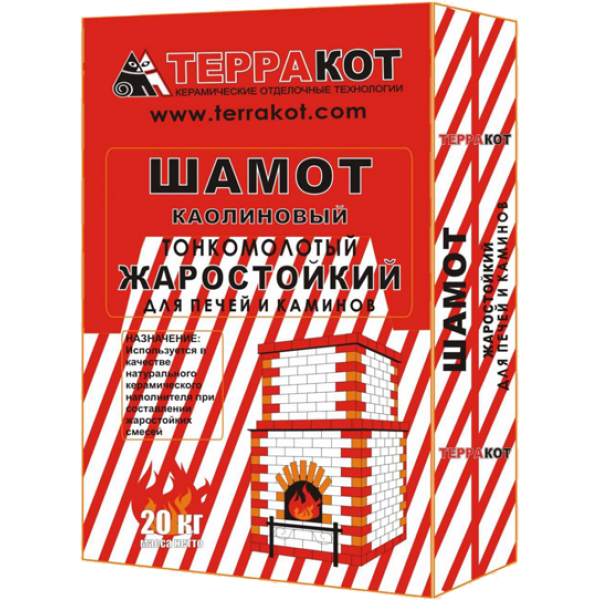 Шамот каолиновый тонкомолотый "Терракот", 20 кг