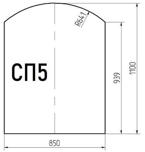 Лист стеклянный напольный (1100х850х6мм) СП-5