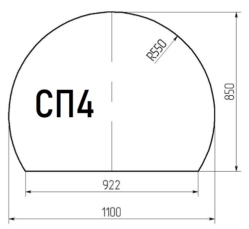 Лист стеклянный напольный (1100х850х6мм) СП-4